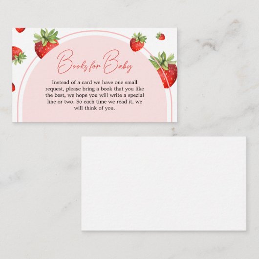 赤いちご赤ちゃんシャワーベビー エンクロージャーカード (正面/裏面)