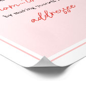 赤いちご赤ちゃんシャワー封筒ステーション ポスター (角)