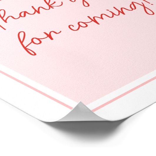 赤いちご赤ちゃんシャワー来ありがとう ポスター (角)