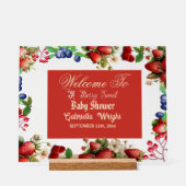 赤いちご赤ちゃんシャワー |ブルーベリー甘かわいい アクリルサイン (正面)