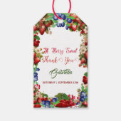 赤いちご赤ちゃんシャワー |ブルーベリー甘かわいい ギフトタグ (正面)