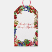 赤いちご赤ちゃんシャワー |ブルーベリー甘かわいい ギフトタグ (裏面)