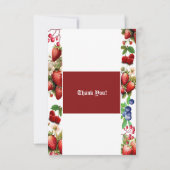 赤いちご赤ちゃんシャワー |ブルーベリー甘かわいい サンキューカード (裏面)