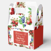 赤いちご赤ちゃんシャワー |ブルーベリー甘かわいい フェイバーボックス (オープン)