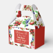 赤いちご赤ちゃんシャワー |ブルーベリー甘かわいい フェイバーボックス (正面サイド)