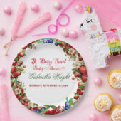 赤いちご赤ちゃんシャワー |ブルーベリー甘かわいい ペーパープレート (パーティー)