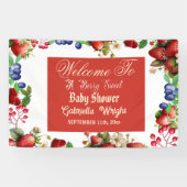 赤いちご赤ちゃんシャワー |ブルーベリー甘かわいい 横断幕 (横)