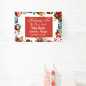 赤いちご赤ちゃんシャワー |ブルーベリー甘かわいい 横断幕 (インサイチュ)