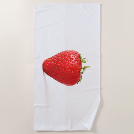 赤いちご1個 ビーチタオル (正面)