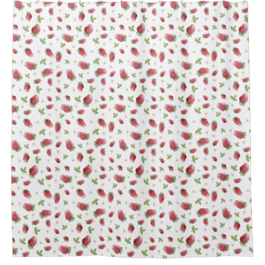 赤いちご シャワーカーテン (正面)