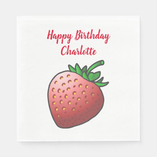 赤いちご スタンダードランチョンナプキン (正面)