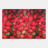 赤いちご、緑の梨とオレンジの果実のカスタム ラッピングペーパーシート (正面)