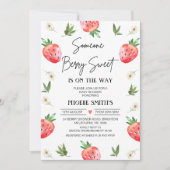 赤いちごBerry Sweet Baby Shower 招待状 (正面)