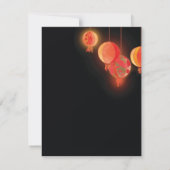 赤いちょうちんの引っ越し祝いパーティーのパーティの招待状 招待状 (裏面)