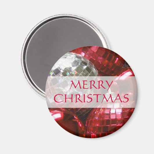 赤いつまらないものの「メリークリスマス」の冷蔵庫用マグネット マグネット (正面/裏面)