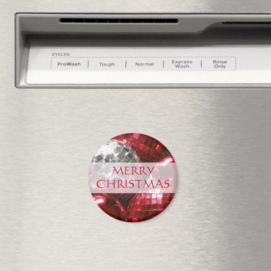 赤いつまらないものの「メリークリスマス」の冷蔵庫用マグネット マグネット (インサイチュ (食洗機))