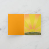 赤いですか緑のトラクターはメッセージカード感謝していしています サンキューカード (内部)