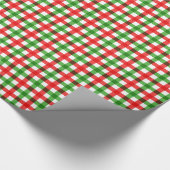 赤いですか緑クリスマスの点検の包装紙 ラッピングペーパー (角)