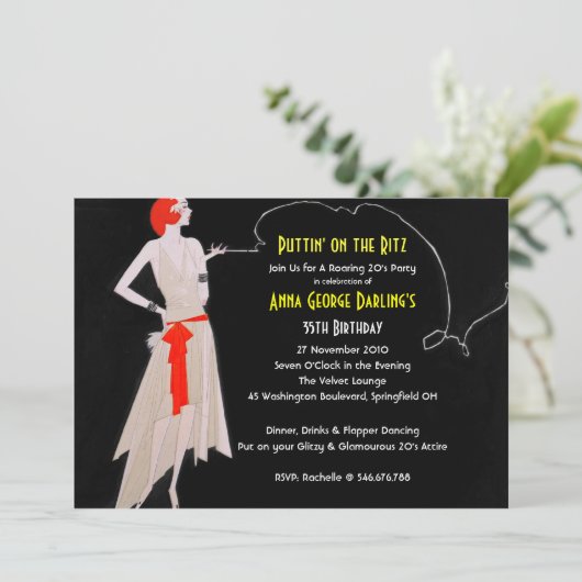 赤いとどろく20年代-フラッパーのパーティの招待状 招待状 (スタンド正面)