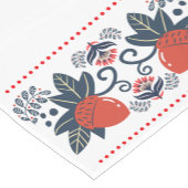 赤いどんぐりのスカンジナビアフォークテーブルランナー ショートテーブルランナー (コーナー)