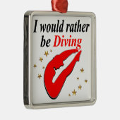 赤いならダイビングの感動的デザイン メタルオーナメント (右)