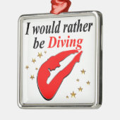 赤いならダイビングの感動的デザイン メタルオーナメント (左)