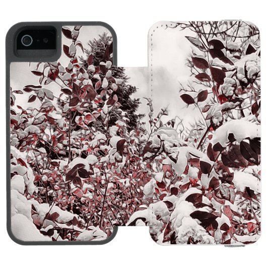 赤いに新葉雪 INCIPIO iPhoneウォレットケース (フォリオオープン)