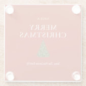 赤いの木で聖降誕祭のお祝カスタムい ガラスコースター (裏面)