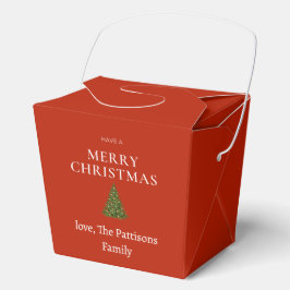 赤いの木で聖降誕祭のお祝カスタムい フェイバーボックス