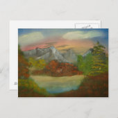 赤いはがきで隠す ポストカード (正面/裏面)