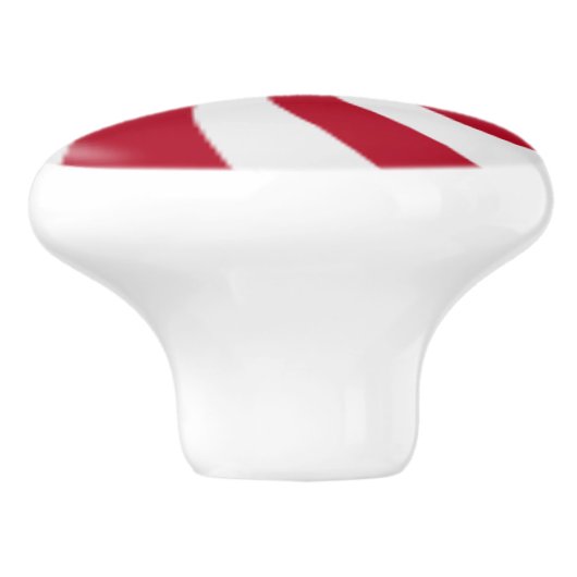 赤いはっか菓子のキャビネットのノブの引出しの引き セラミックノブ (側面)