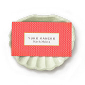 赤いはっきりしたかすかなシェブロン模様美しいサロン 名刺