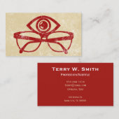 赤いはっきりしたオプトメトリックビジネスカード 名刺 (正面/裏面)
