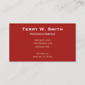 赤いはっきりしたオプトメトリックビジネスカード 名刺 (裏面)