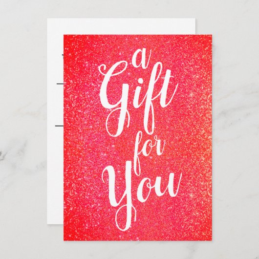 赤いはっきりしたグリッターホリデーギフト証明書 (正面/裏面)