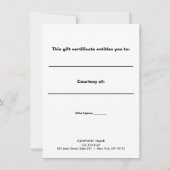 赤いはっきりしたグリッターホリデーギフト証明書 (裏面)