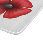 赤いはっきりしたケシの花ガラスの切り板 カッティングボード (角)