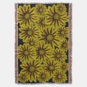 赤いはっきりしたデイジーの大きく黄色の花 スローブランケット (正面縦)