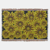赤いはっきりしたデイジーの大きく黄色の花 スローブランケット (正面)