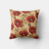 赤いはっきりしたポピー千代紙 クッション (裏面)