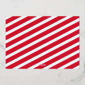 赤いはっきりしたローズの金ゴールドがクリスマスの写真を押しストライプた 箔シーズンカード (裏面)