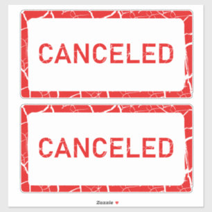 赤いはっきりした取消通知 シール