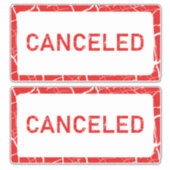 赤いはっきりした取消通知 シール (正面)