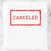 赤いはっきりした取消通知 長方形シール (バッグ)