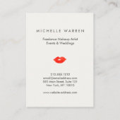 赤いはっきりした唇の水の色メイクアップアーティスト 名刺 (裏面)