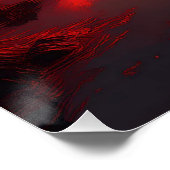 赤いはっきりした夕焼け反射 – 風光明媚な自然アート ポスター (コーナー)