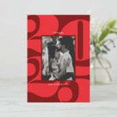 赤いはっきりした数字の応援新年の写真 シーズンカード (スタンド正面)