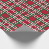 赤いはっきりした格子模様のクリスマスプレゼント包装紙 ラッピングペーパー (角)