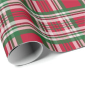 赤いはっきりした格子模様のクリスマスプレゼント包装紙 ラッピングペーパー (ロールコーナー)