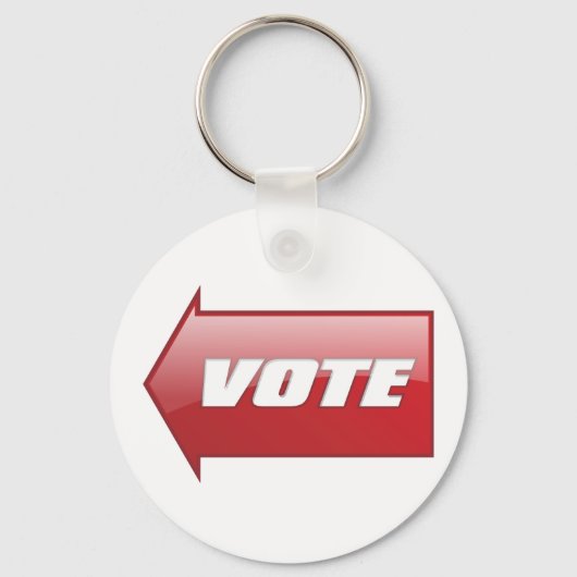 赤いはっきりした矢印の署名選挙キャンペーン投票 キーホルダー (正面)